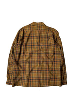 画像をギャラリービューアに読み込む, 64'S-70'S L/S WOOL CHECK OPEN COLLAR SHIRT / BROWN [SIZE: L USED]
