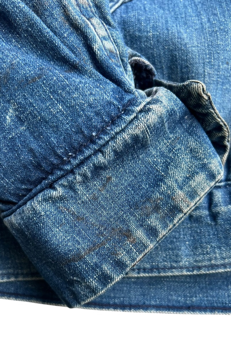 70'S ZIP DENIM JACKET SCOVILL ZIPPER W/BLANKET LINER / INDIGO [SIZE: M USED]