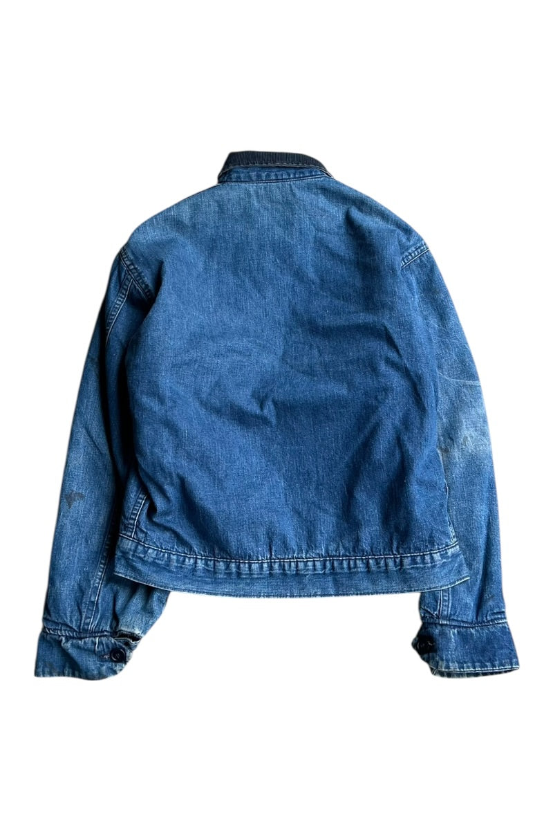 70'S ZIP DENIM JACKET SCOVILL ZIPPER W/BLANKET LINER / INDIGO [SIZE: M USED]