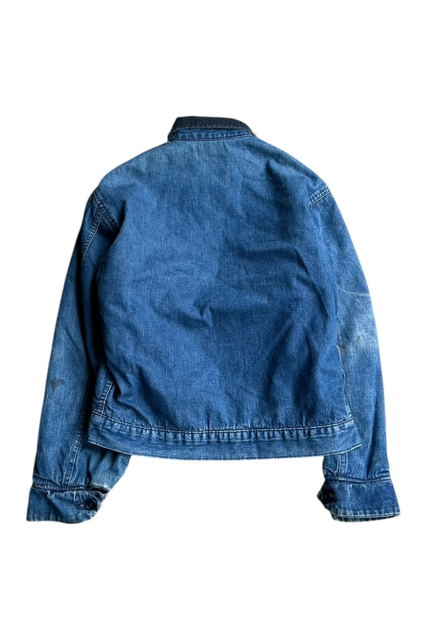 70'S ZIP DENIM JACKET SCOVILL ZIPPER W/BLANKET LINER / INDIGO [SIZE: M USED]