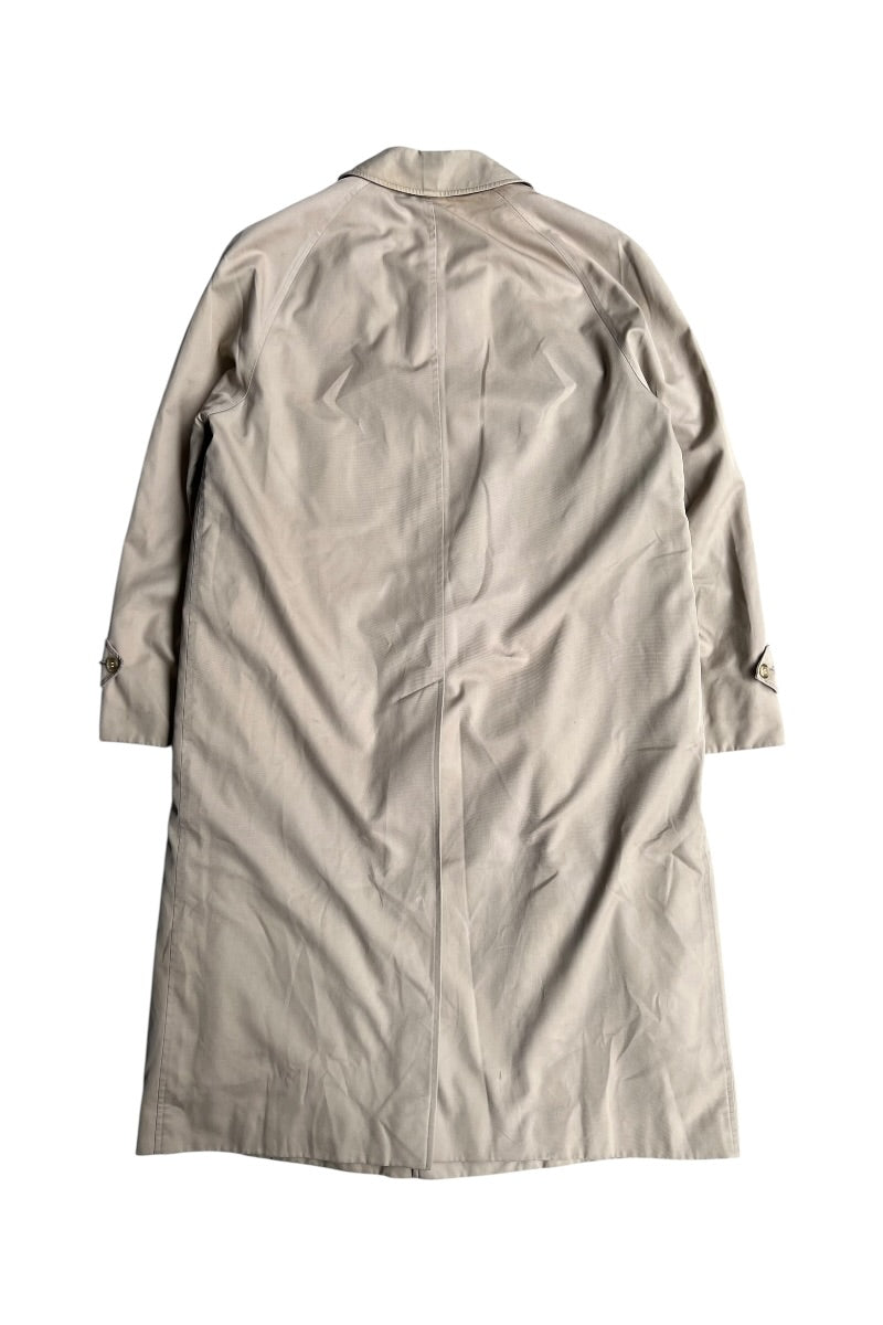 MADE IN ENGLAND 80-90'S BALMACAAN COAT W / NOVA CHECK LINER / BEIGE [SIZE: M USED]