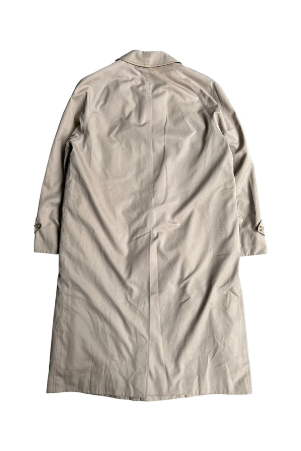 MADE IN ENGLAND 80-90'S BALMACAAN COAT W / NOVA CHECK LINER / BEIGE [SIZE: M USED]