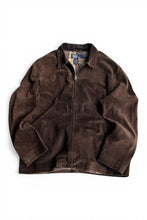 画像をギャラリービューアに読み込む, 90'S SUEDE LEATHER JACKET W/CHECK LINER / BROWN [SIZE: L USED]
