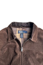 画像をギャラリービューアに読み込む, 90'S SUEDE LEATHER JACKET W/CHECK LINER / BROWN [SIZE: L USED]
