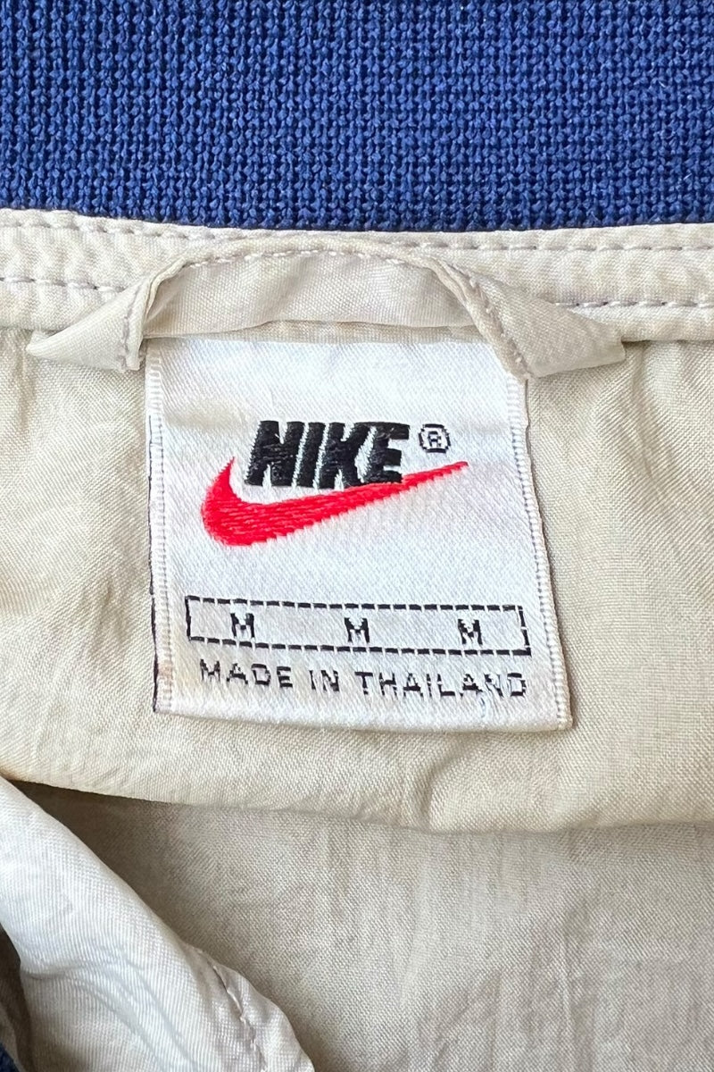 90'S HALF-ZIP NYLON JACKET / BEIGE [SIZE: M USED]