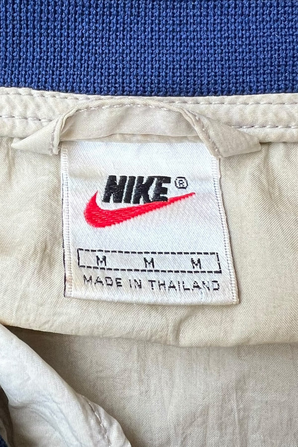 90'S HALF-ZIP NYLON JACKET / BEIGE [SIZE: M USED]