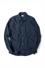 画像をギャラリービューアに読み込む, MADE IN HUNGARY HERRINGBONE TWILL COTTON FLANNEL L/S SHIRT / BLACK [SIZE: 46 USED]
