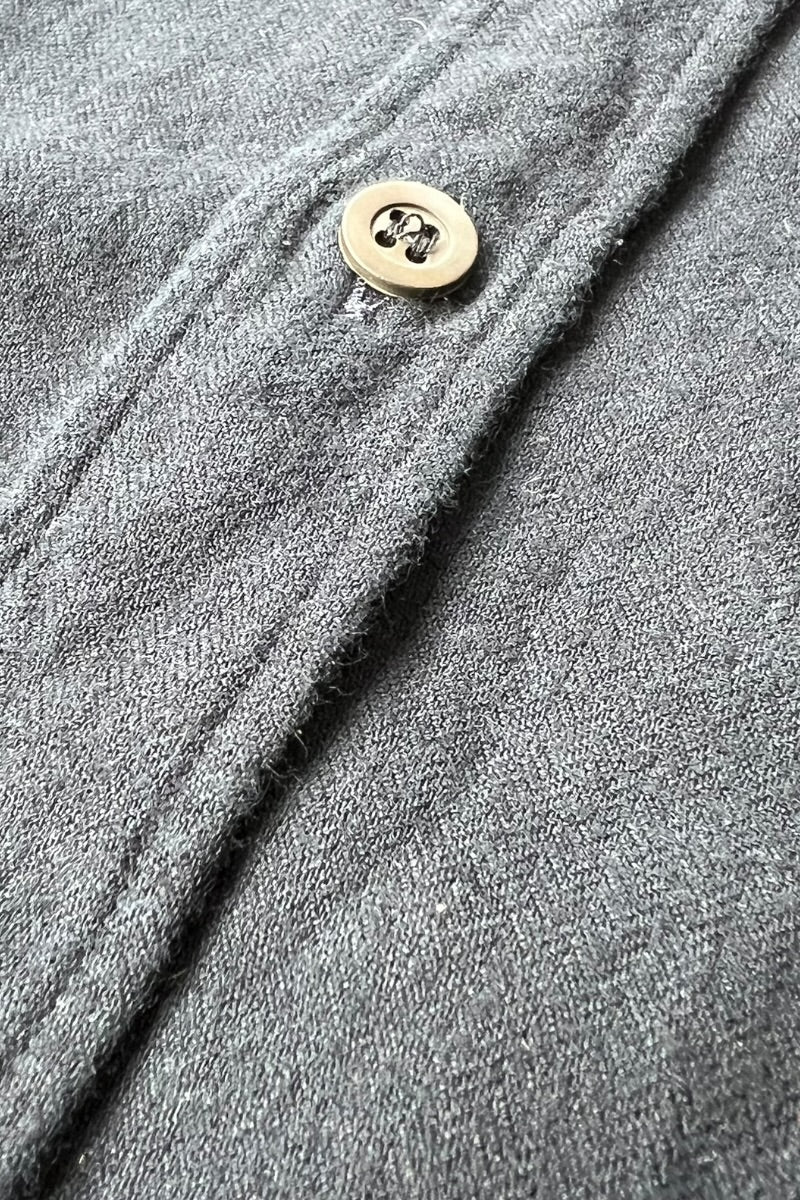 MADE IN HUNGARY HERRINGBONE TWILL COTTON FLANNEL L/S SHIRT / BLACK [SIZE: 46 USED]
