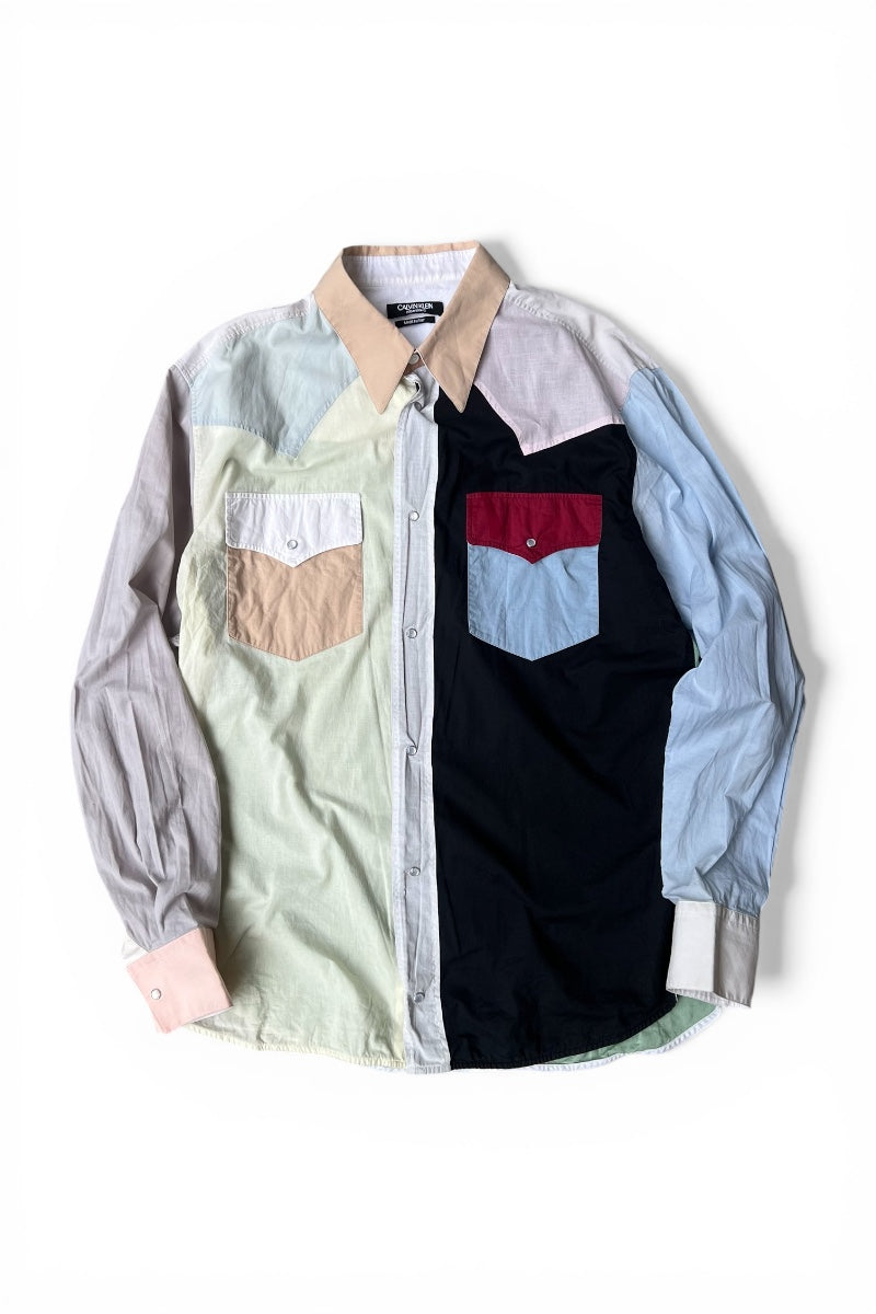 MADE IN ITALY 18SS 205W39NYC CRAZY PATTERN WESTERN SHIRT / MULTI [SIZE: L USED]