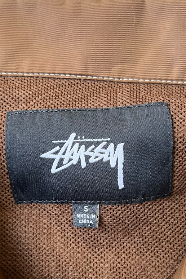STRIPE ZIP NYLON JACKET / BROWN [SIZE: S USED]