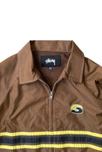 画像をギャラリービューアに読み込む, STRIPE ZIP NYLON JACKET / BROWN [SIZE: S USED]
