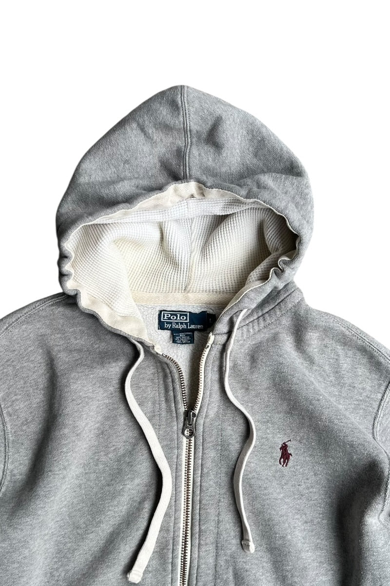 90'S ZIP HOODIE SWEATSHIRT / GRAY [SIZE: L USED]