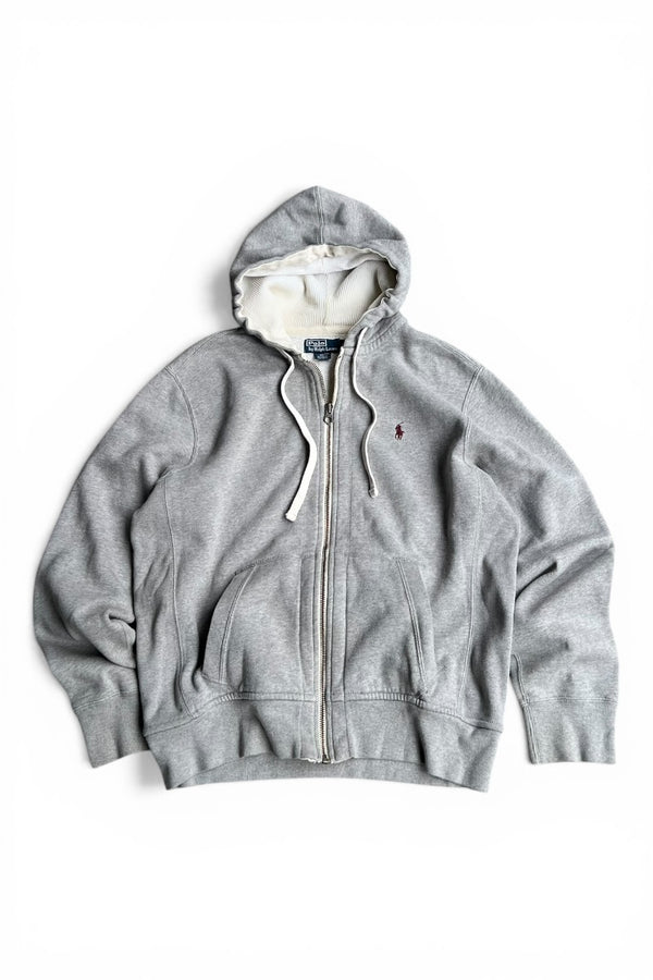 90'S ZIP HOODIE SWEATSHIRT / GRAY [SIZE: L USED]