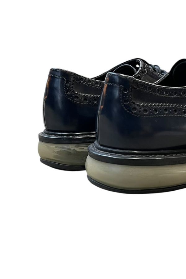 WING TIP AIR SOLE LEATHER SNEAKERS / NAVY [SIZE: US8.5 (27.5cm相当) USED]