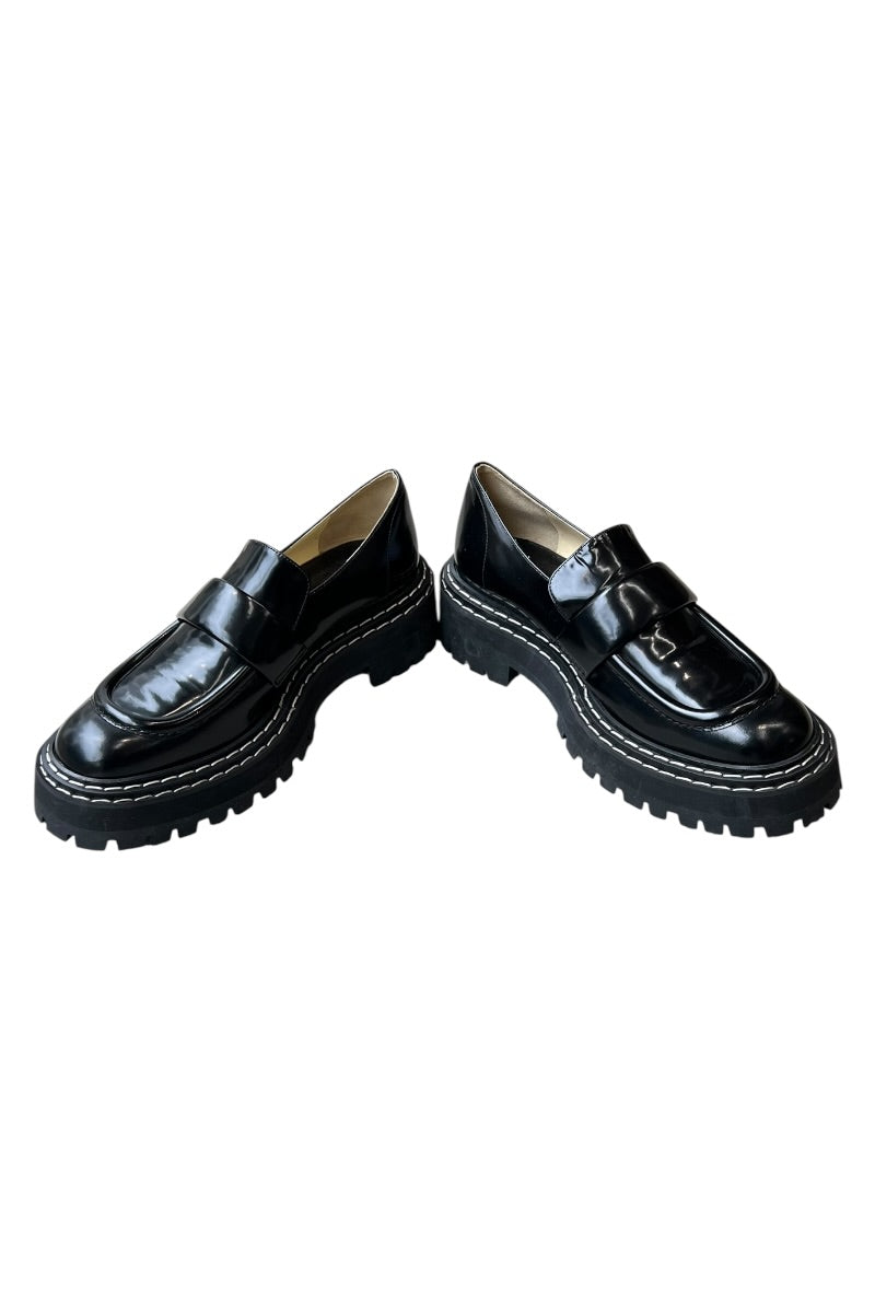 MADE IN ITALY LEATHER LOAFER / BLACK [SIZE: US7.5 (equivalent to 26cm) USED]
