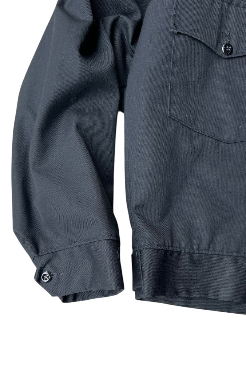 70-80'S CHAIN STITCH EMBROIDERED ZIP CORPORATE PROMOTION JACKET W/LINER / BLACK [SIZE: L USED]
