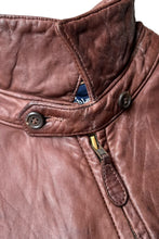 画像をギャラリービューアに読み込む, 90'S ZIP UP LEATHER JACKET / BROWN [SIZE: XL USED]
