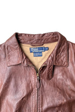 画像をギャラリービューアに読み込む, 90'S ZIP UP LEATHER JACKET / BROWN [SIZE: XL USED]
