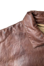画像をギャラリービューアに読み込む, 90'S ZIP UP LEATHER JACKET / BROWN [SIZE: XL USED]

