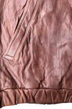 画像をギャラリービューアに読み込む, 90'S ZIP UP LEATHER JACKET / BROWN [SIZE: XL USED]
