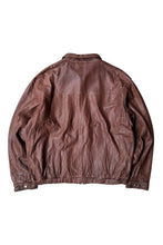 画像をギャラリービューアに読み込む, 90'S ZIP UP LEATHER JACKET / BROWN [SIZE: XL USED]
