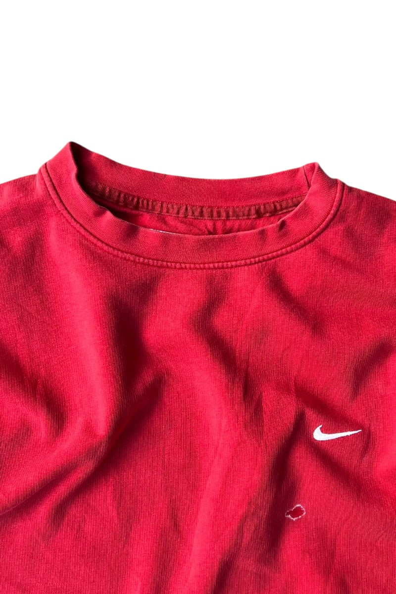 MADE IN TURKEY Y2K EARLY 00'S ONE POINT LOGO SWEATSHIRT / RED [SIZE: L USED]