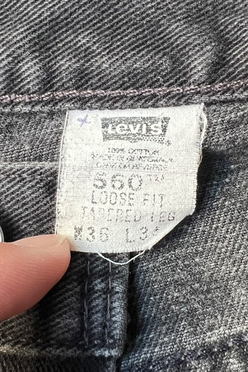 MADE IN USA Y2K 02'S 560 DENIM PANTS / BLACK [SIZE: 36 USED]