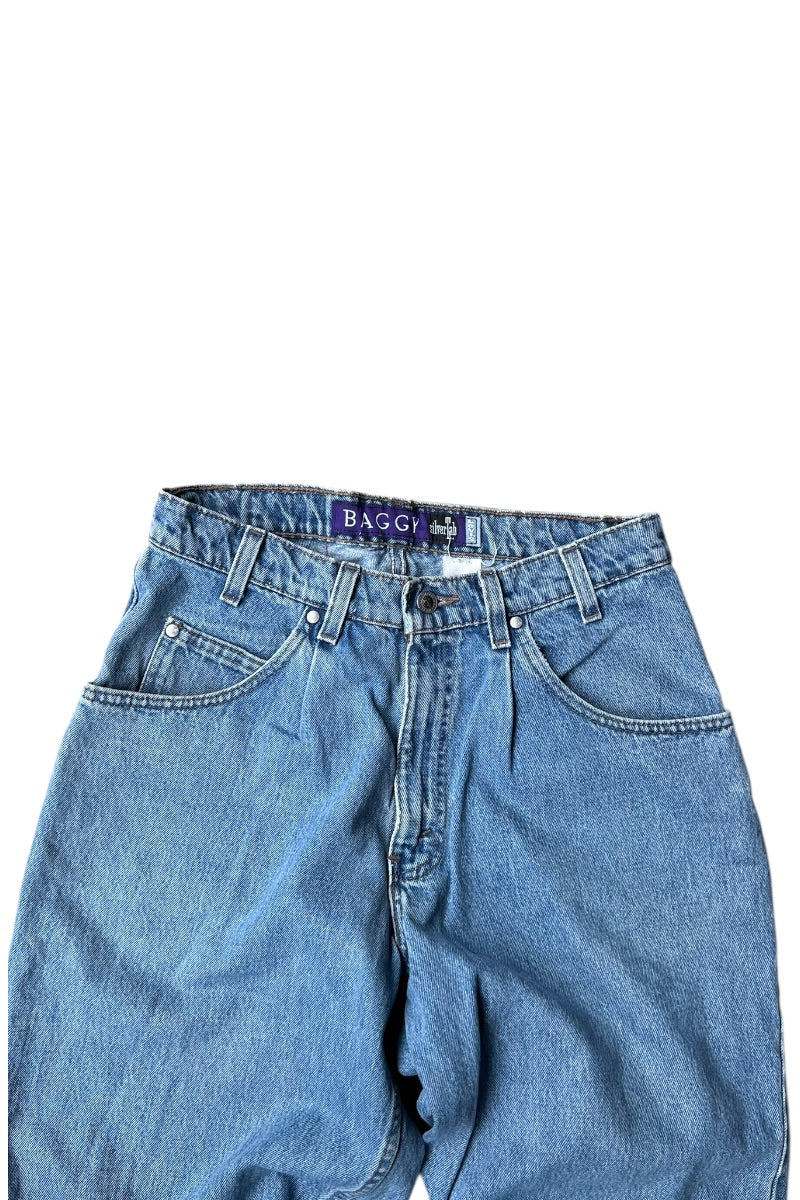 MADE IN USA 90'S SILVER TAB BAGGY DENIM PANTS / INDIGO [SIZE: 36 USED]