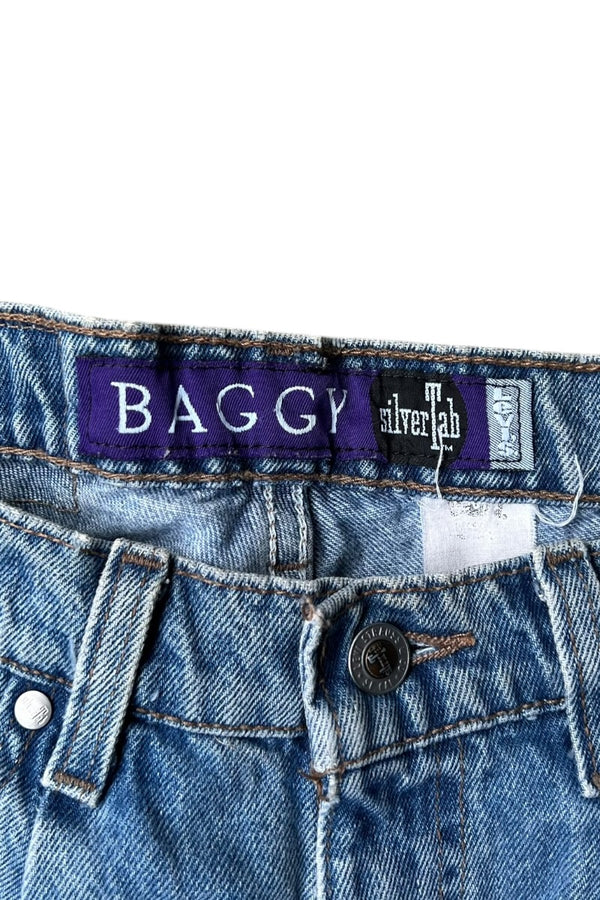 MADE IN USA 90'S SILVER TAB BAGGY DENIM PANTS / INDIGO [SIZE: 36 USED]