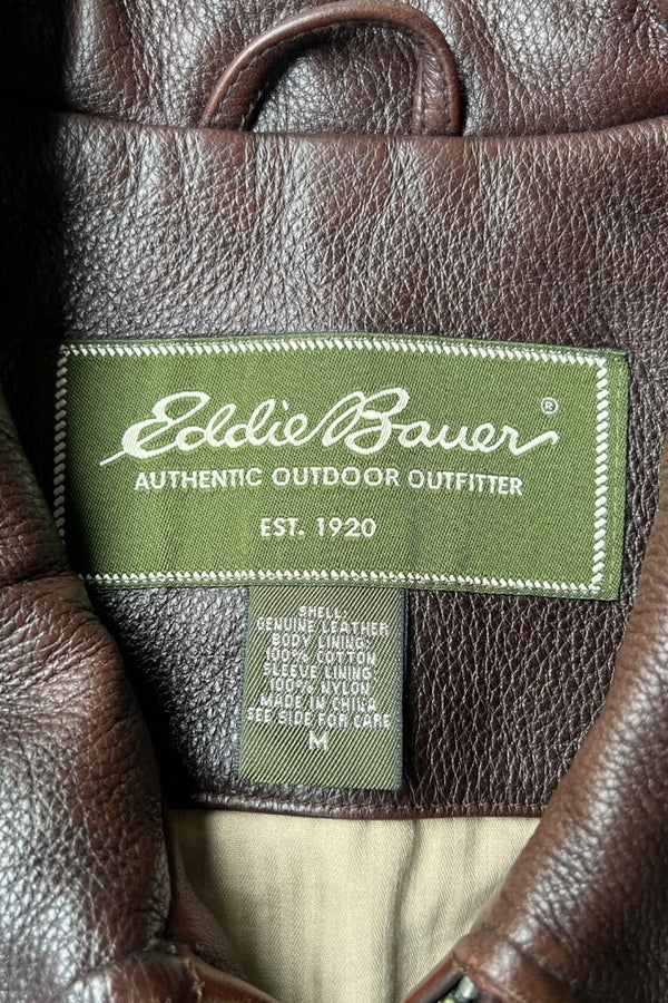 Y2K EARLY 00'S LEATHER JACKET / BROWN [SIZE: M USED]