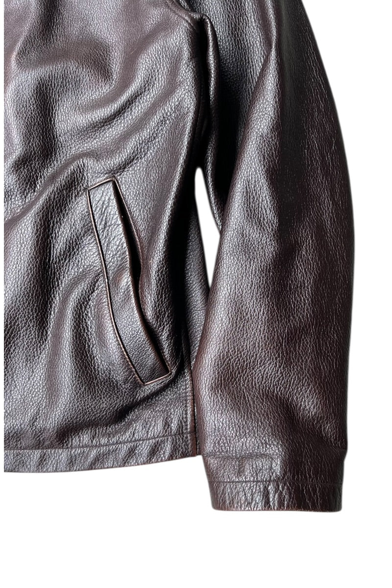 Y2K EARLY 00'S LEATHER JACKET / BROWN [SIZE: M USED]