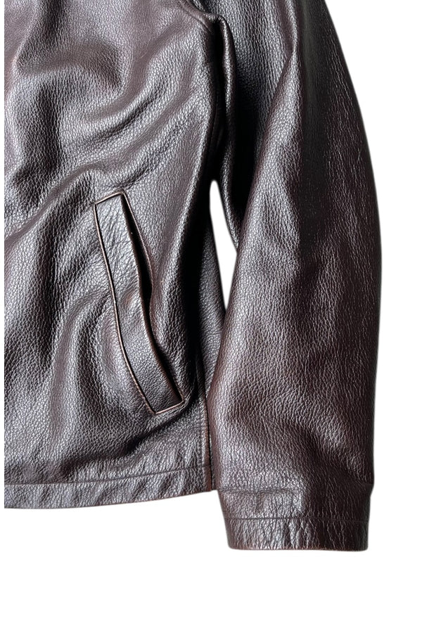 Y2K EARLY 00'S LEATHER JACKET / BROWN [SIZE: M USED]