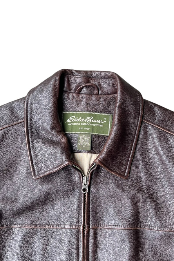 Y2K EARLY 00'S LEATHER JACKET / BROWN [SIZE: M USED]