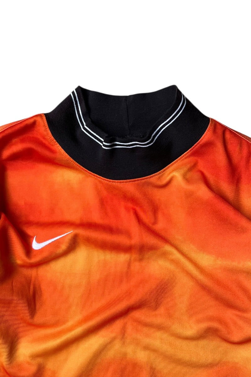 MADE IN USA Y2K EARLY 00'S L/S GAME SHIRT / ORANGE [SIZE: S USED]