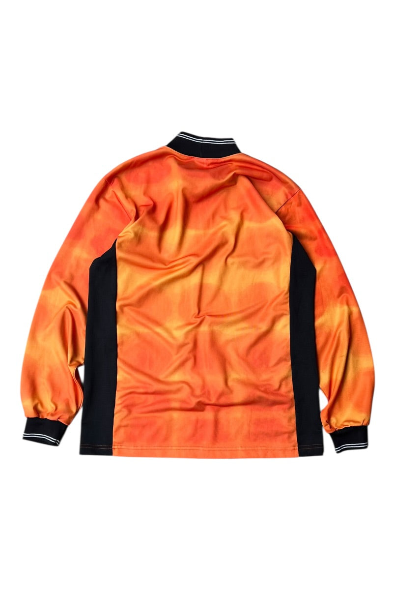 MADE IN USA Y2K EARLY 00'S L/S GAME SHIRT / ORANGE [SIZE: S USED]