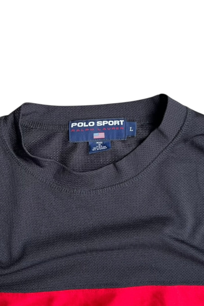 MADE IN USA 90'S L/S MESH T-SHIRT / BLACK [SIZE: L USED]