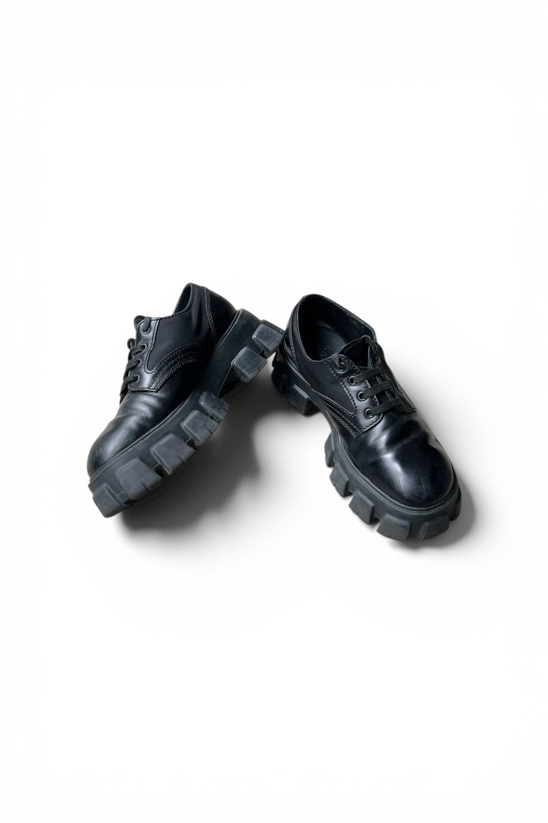 MADE IN ITALY 19AW MONOLITH LEATHER SHOES / BLACK [SIZE: US 7.5 (approx. 26cm) USED]