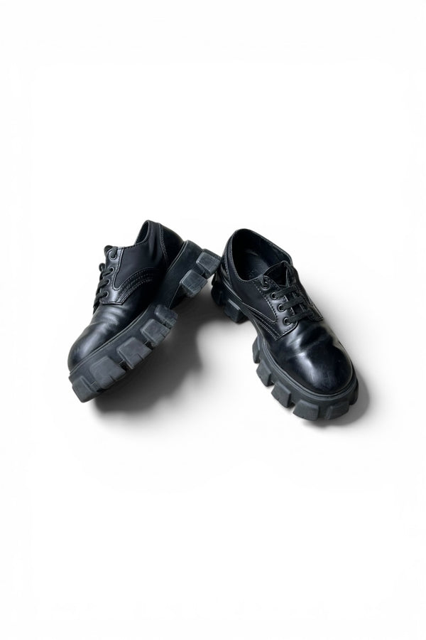 MADE IN ITALY 19AW MONOLITH LEATHER SHOES / BLACK [SIZE: US 7.5 (26cm相当) USED]