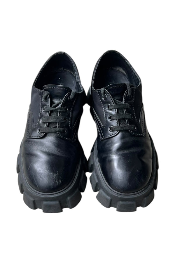 MADE IN ITALY 19AW MONOLITH LEATHER SHOES / BLACK [SIZE: US 7.5 (26cm相当) USED]
