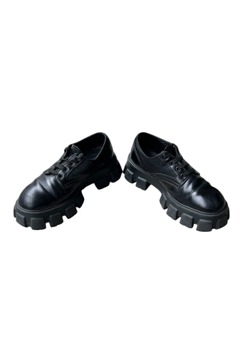 MADE IN ITALY 19AW MONOLITH LEATHER SHOES / BLACK [SIZE: US 7.5 (approx. 26cm) USED]