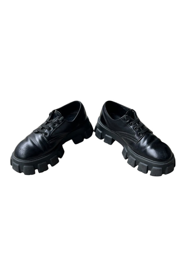 MADE IN ITALY 19AW MONOLITH LEATHER SHOES / BLACK [SIZE: US 7.5 (26cm相当) USED]