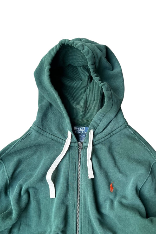 ZIP HOODIE SWEATSHIRT / GREEN [SIZE: XL USED]