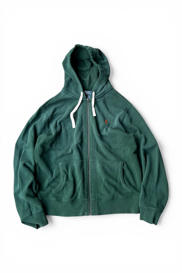 ZIP HOODIE SWEATSHIRT / GREEN [SIZE: XL USED]