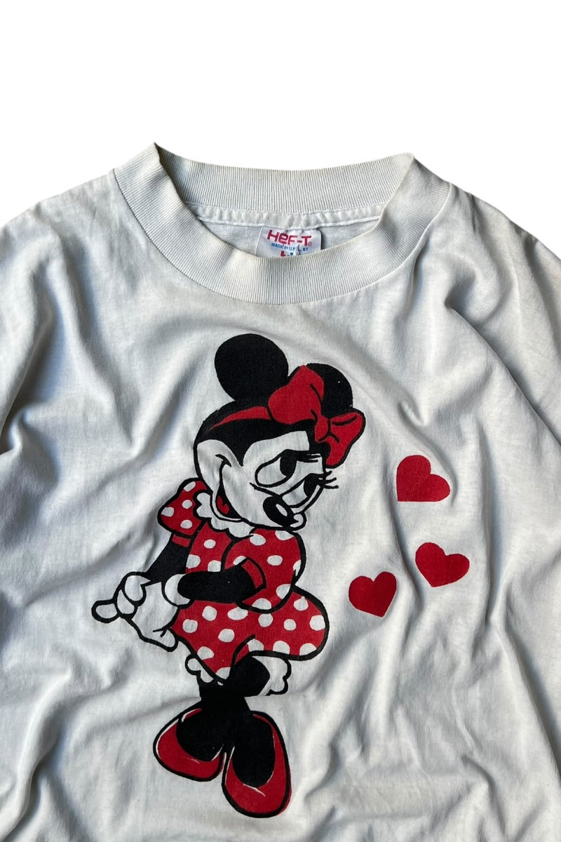 MADE IN USA 80-90'S MINNIE T-SHIRT / WHITE [SIZE: L USED]