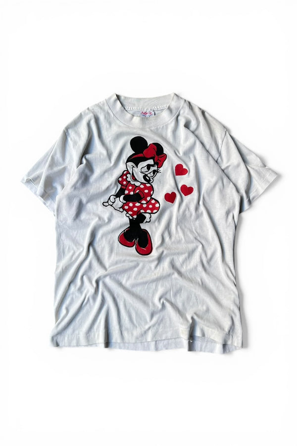 MADE IN USA 80-90'S MINNIE T-SHIRT / WHITE [SIZE: L USED]