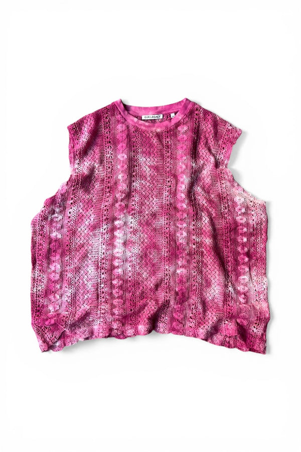 22SS BOX SLEEVELESS TIE DYE COTTON CROCHET / PINK [SIZE: 48 USED]