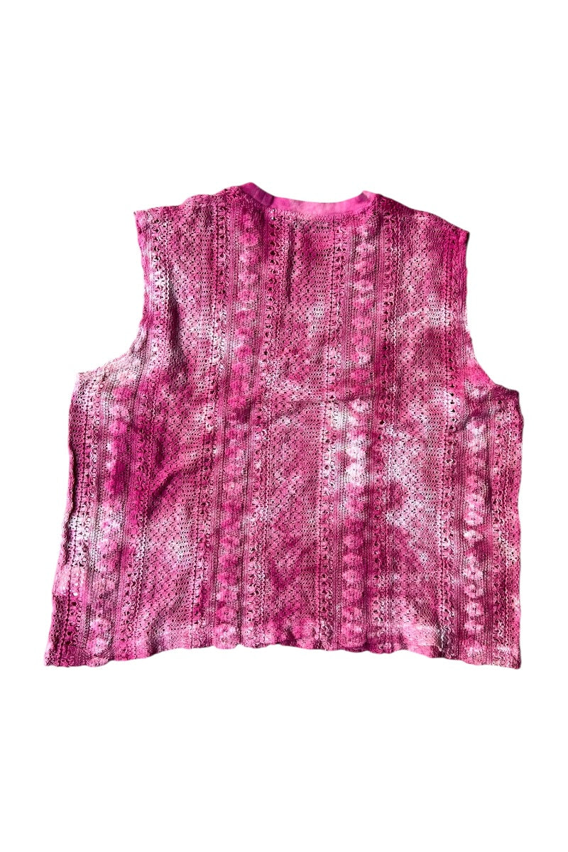 22SS BOX SLEEVELESS TIE DYE COTTON CROCHET / PINK [SIZE: 48 USED]