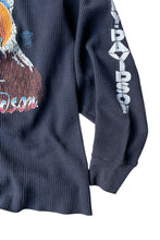 画像をギャラリービューアに読み込む, 70-80'S HARLEY-DAVIDSON THERMAL L/S T-SHIRT / BLACK [SIZE: XL USED]
