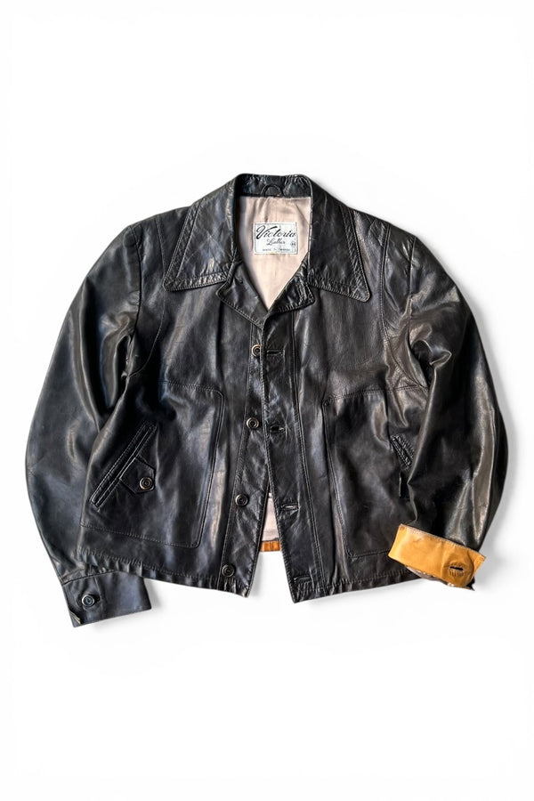 MADE IN CANADA 70-80'S LEATER JACKET / BROWN [SIZE: 44 USED]