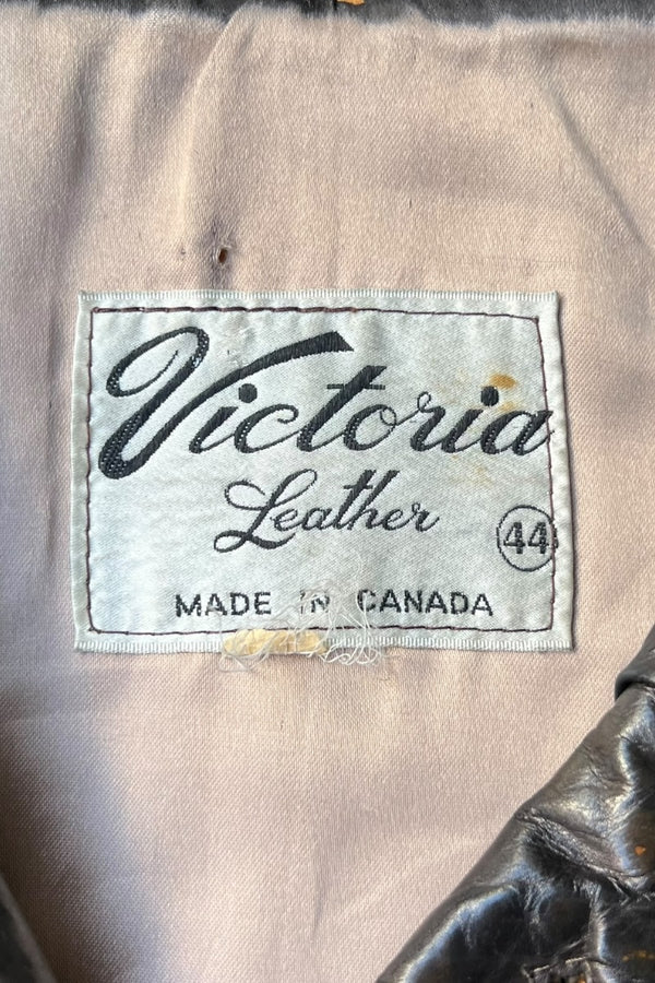 MADE IN CANADA 70-80'S LEATER JACKET / BROWN [SIZE: 44 USED]